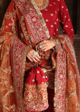 Arzoo By Zarqash Festive Embroidered Raw Silk 3 Piece Unstitched Suit ZQ25AF D-04 RUBAB